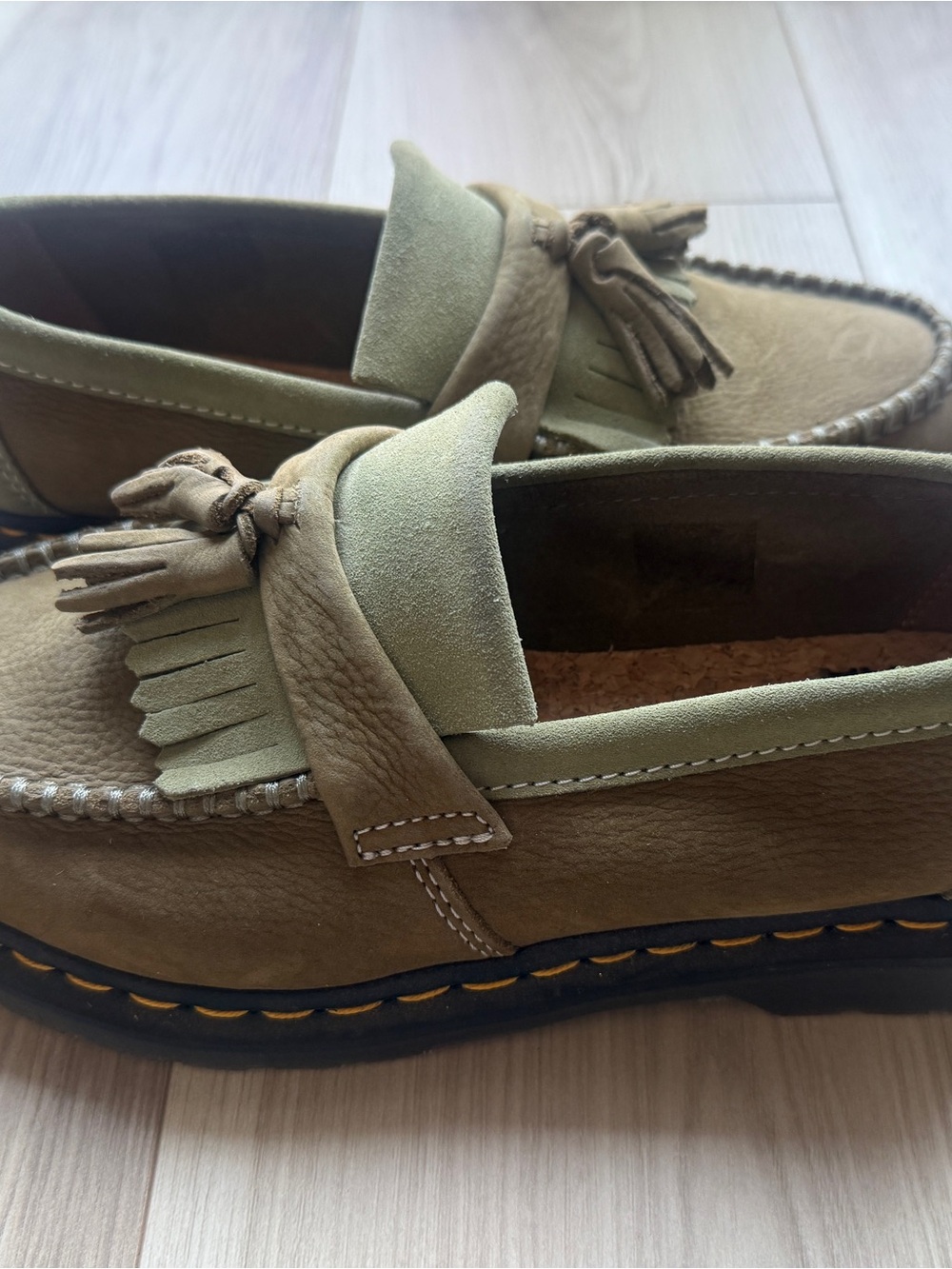 Dr. Martens Adrian Muted Olive Loafers - Picture 2 of 8